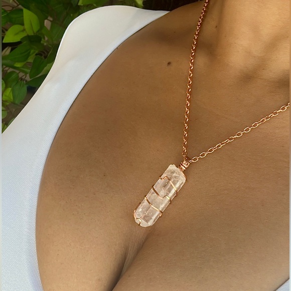One of a Kind, Clear Quartz Gemstone Necklace - Picture 5 of 7